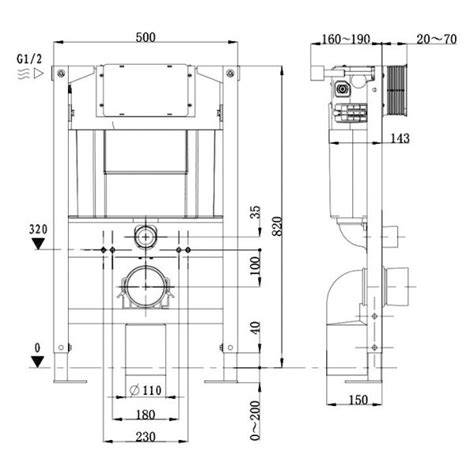 Abacus Wall Mounted Wc Frame And Dual Flush Cistern 820mm Epwc 05 1005