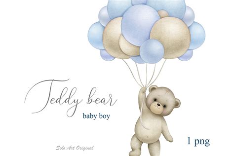 Teddy Bear Clipart, Teddy Bear PNG, Baby Shower, PNG, Digital Download ...