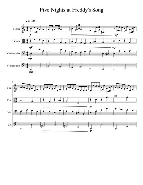 Five Nights At Freddys Classical Arrangement Sheet Music For Violin