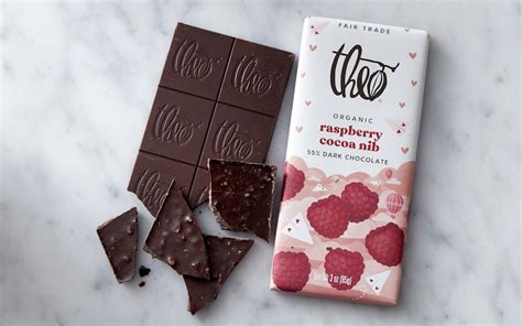 Organic Raspberry Cocoa Nib 55 Dark Chocolate 3 Oz Theo Chocolate