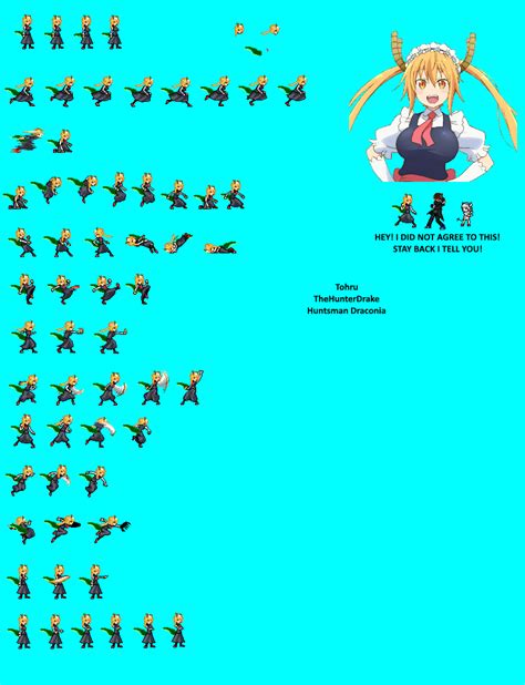 Dragon Maid Tohru Jus Sprite Sheet By Thehunterdrake On Deviantart