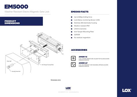Lox Em Electro Magnetic Lock Weather Resistant S Stell