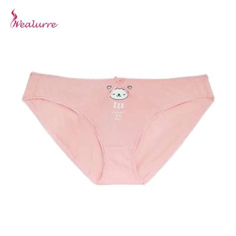 Wealurre Women Cotton Briefs Seamless Cute Underwear Solid Sexy Panties