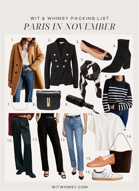 Paris Packing List For November Wit Whimsy