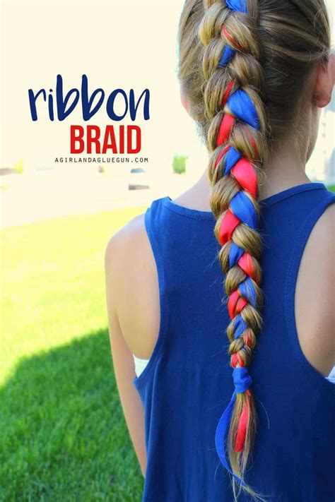 Ribbon Braided Into Hair