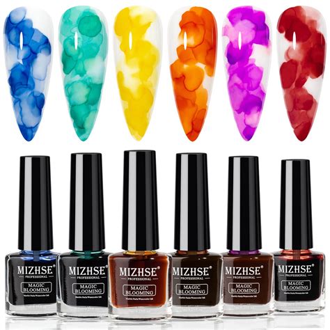 Amazon Mizhse Marble Gel Nail Polish Colors Blooming Marble