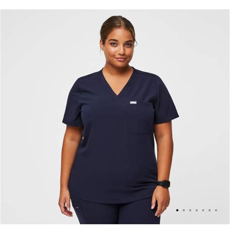 Figs Caterina One Pocket Scrub Top Navy Blue Xxl Tech Gem