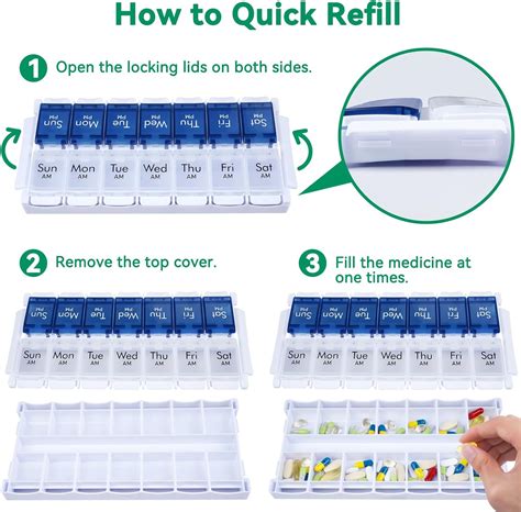 Organizador Semanal De Pastillas Veces Al D A Pastillero Grande