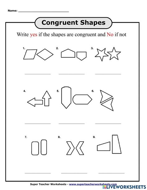 Congruent Shapes Online Exercise For Live Worksheets