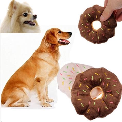 Lovely Pet Dog Puppy Cat Squeaker Quack Sound Toy Chew Donut Play Toys