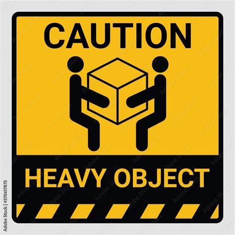 Caution Heavy Object Two Persons Lift Required Symbol Vector