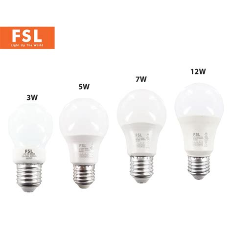 FSL LED Light Bulb 3W 5W 7W 12W Watts 220V 50 60Hz Mercury Free