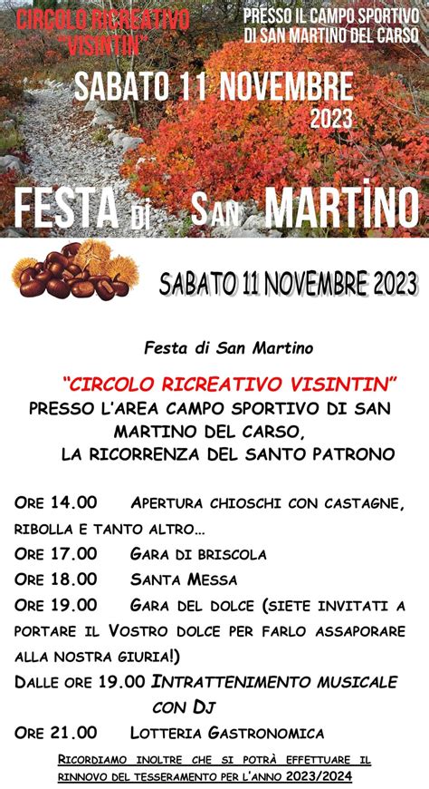 San Martino Del Carso GO Festa Di San Martino Sagre In Friuli