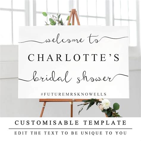 Printable Bridal Shower Welcome Sign Template Wedding Shower Etsy