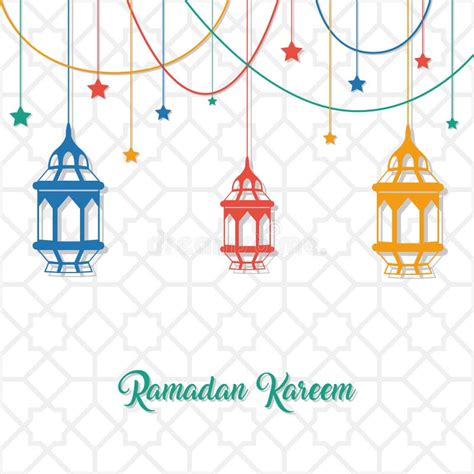 Ramadan Kareem Greeting Card Template Islamic With Geomteric Pattern