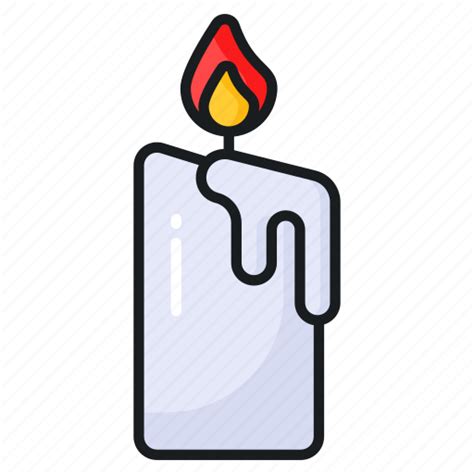 Candle Fire Flame Blaze Burning Light Illumination Icon