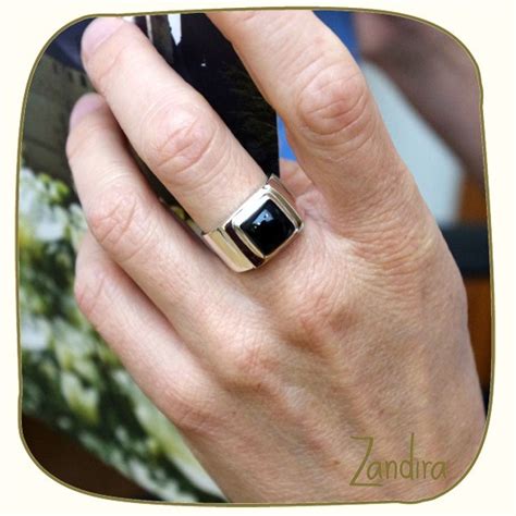 Bague Homme Argent Onyx Noir Clearance Fabricadascasas