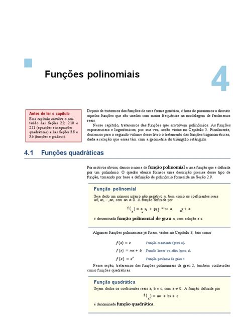 Funções Polinomiais Equações E Gráficos De Parábolas Pdf Equação