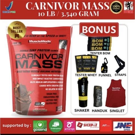 Jual MUSCLEMEDS CARNIVOR MASS 10 LB 10 LBS BEEF PROTEIN GAINER