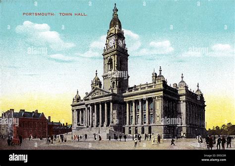 Town Hall Portsmouth Hampshire England 1900s Stock Photo Alamy