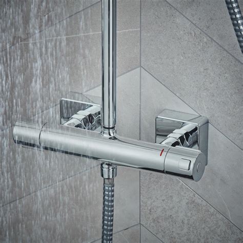 Hansgrohe Vernis Shape Showerpipe Thermostatic Shower Mixer