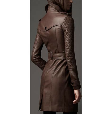 Women Designer Handmade Simple Style Long Leather Coat Rebelsmarket