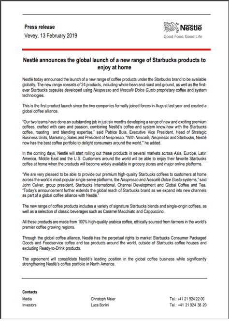 Product Launch Press Release Template Ncejomunicipaldechinu