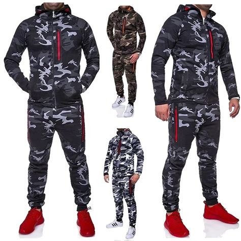 Zogaa Sweat Suits Men Sport Set Camouflage Tracksuits Male Hoodie