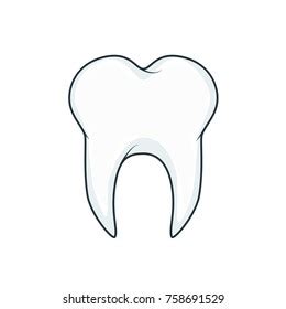 Tooth Isolated On White Vector Illustration Stock Vector Royalty Free