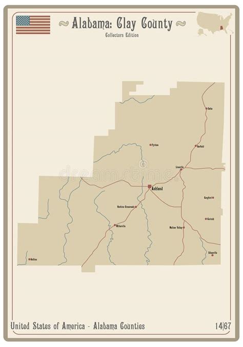 Mapa Do Condado De Argila Em Illinois Ilustra O Do Vetor Ilustra O