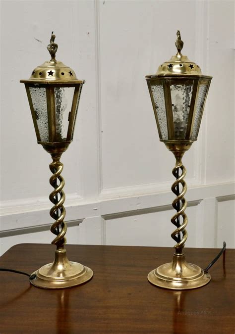 Antiques Atlas Pair Of Arts Crafts Barley Twist Brass Lanterns