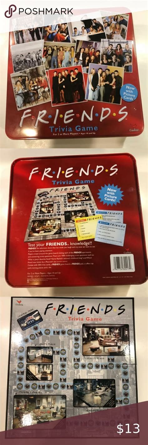 Friends Trivia Board Game TV Show Collectible Red Tin Cardinal 2003