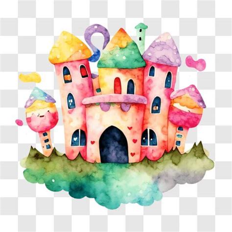 Download Colorful Upside-Down Castle on Clouds PNG Online - Creative ...