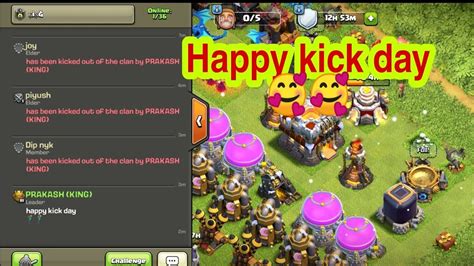 Clash Of Clans Live Kick All Player In Kick Day Youtube