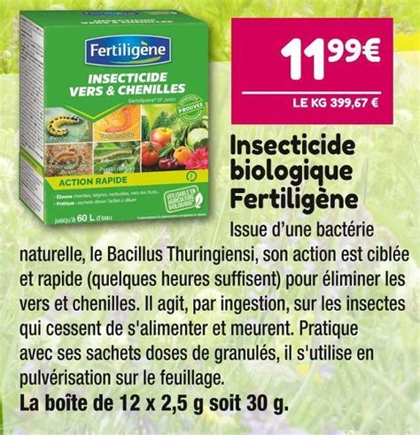 Promo Fertiligène insecticide biologique chez Point Vert