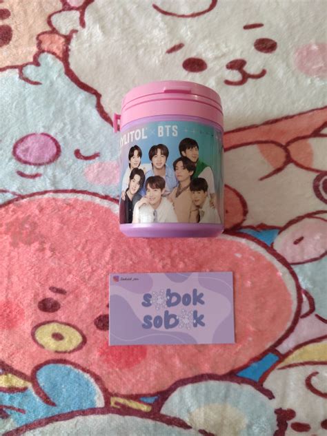 Bts X Xylitol Goma De Mascar Bote Grande Version Grupal Azul Rosa