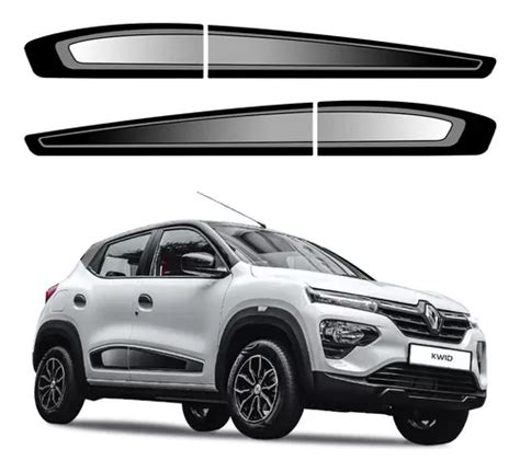 Adesivo Faixa Lateral Renault Kwid 2020 2021 2022 2023 4 Pçs Frete grátis