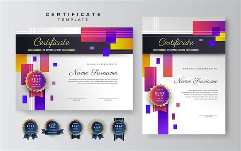 Plantilla De Certificado Moderna Vector Premium