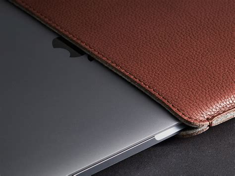 Woolnut Leather Sleeve Macbook Air Pro 13 Hoes Cognac