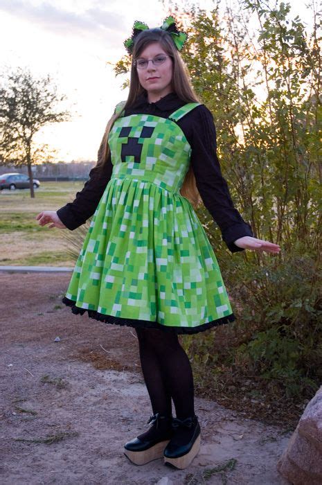 Cute Minecraft Creeper Dress I Want Minecraft Outfits Casual Cosplay