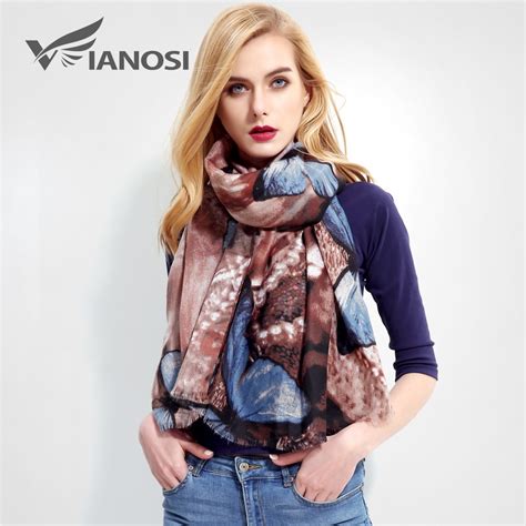 VIANOSI Brand Design Women Scarf Foulard Femme Print Butterfly Cotton