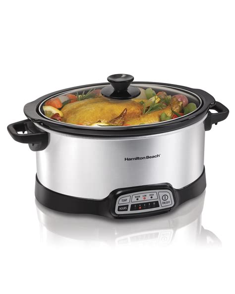 Best Slow Cookers Hamilton Beach 33473 Programmable Slow Cooker 7 Quart Silver