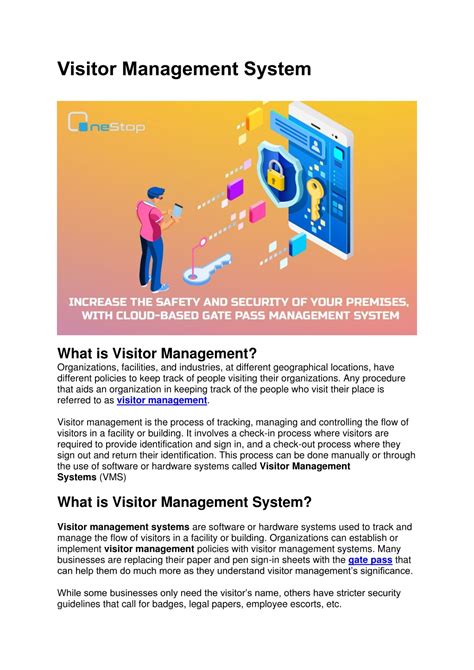 Ppt Visitor Management System By Onestop Powerpoint Presentation Free Download Id 11993795