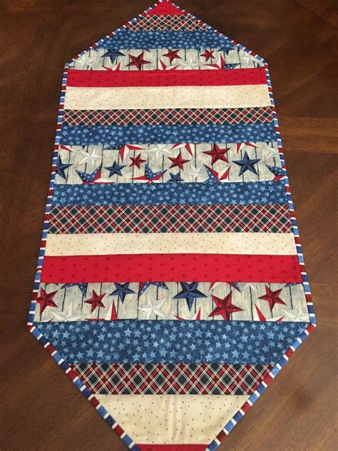 Patriotic Quilted Table Runner Fourth Of July Patriotic Decor Th Of