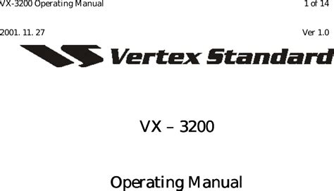 Yaesu Musen Vx U Uhf Mobile Transceiver User Manual Operating Manual