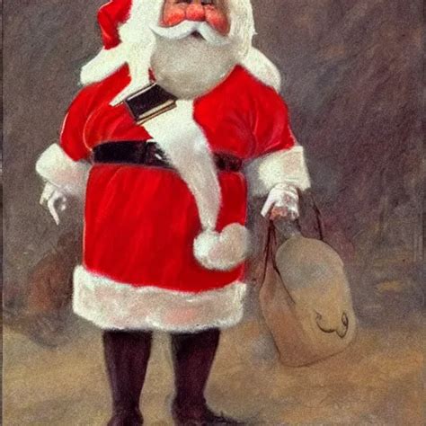 A Rabbit Dressed As Santa Claus In The Style Of Stable Diffusion