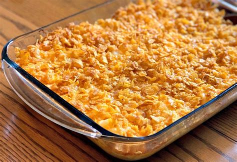 Cheesy Hash Brown Potato Casserole With Corn Flakes