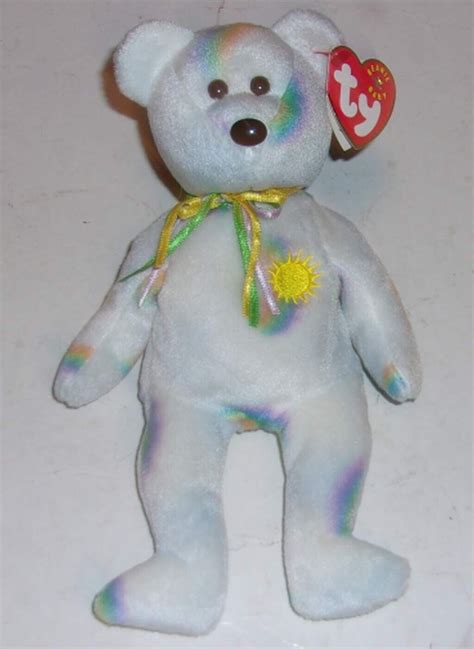 TY Beanie Baby CHEERY The Bear Plush Rainbow Teddy Bear W Bows 2000