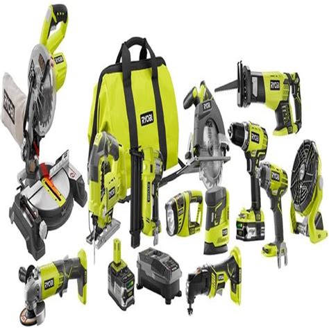 Ryobi P1896 One Plus 18 Volt Lithium Ion Cordless Combo Kit 12 Tool