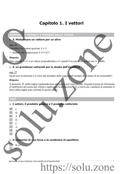 Capitolo 1 Vettori Il Nuovo Amaldi Per I Licei Scientifici Blu